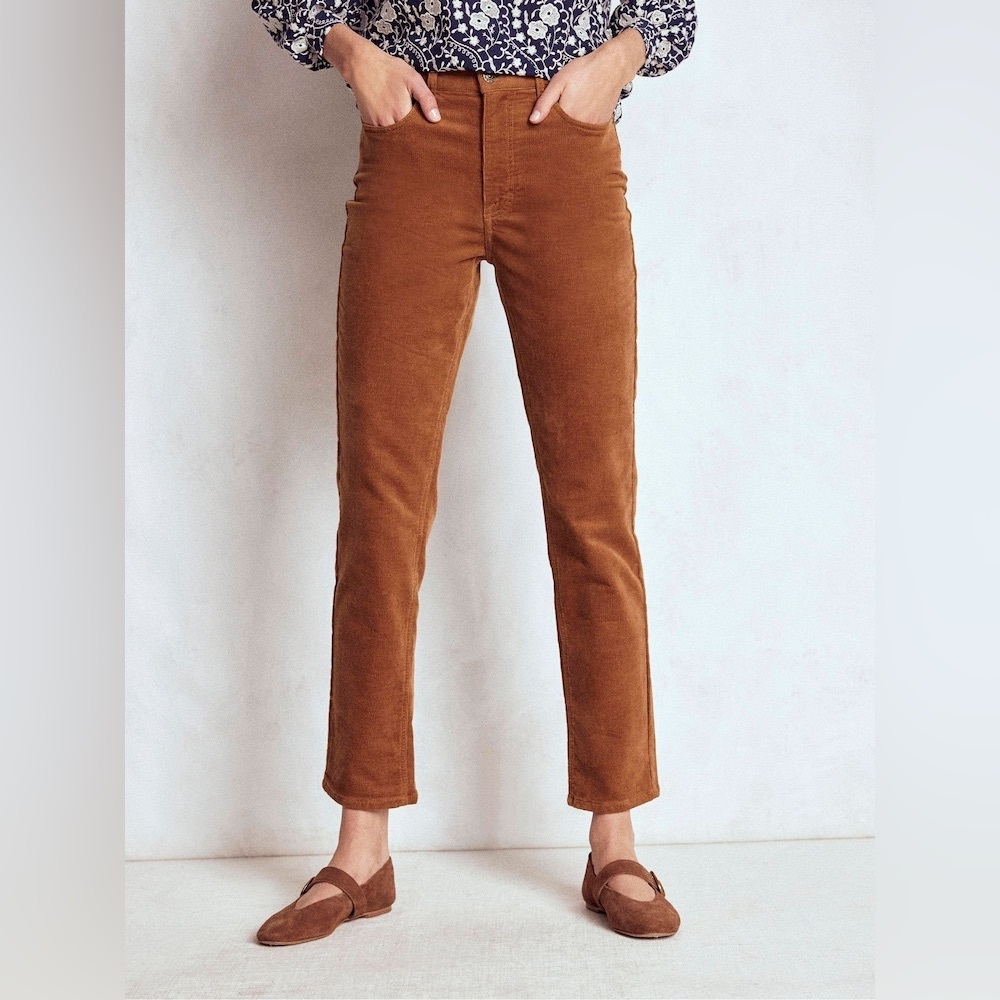 Boden Slim 5-Pocket Corduroy Jeans‎ Brown Size 6R & 8R New With Tags